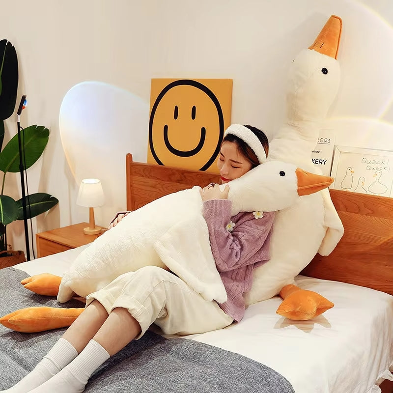 Grande cuscino peluche oca bianca