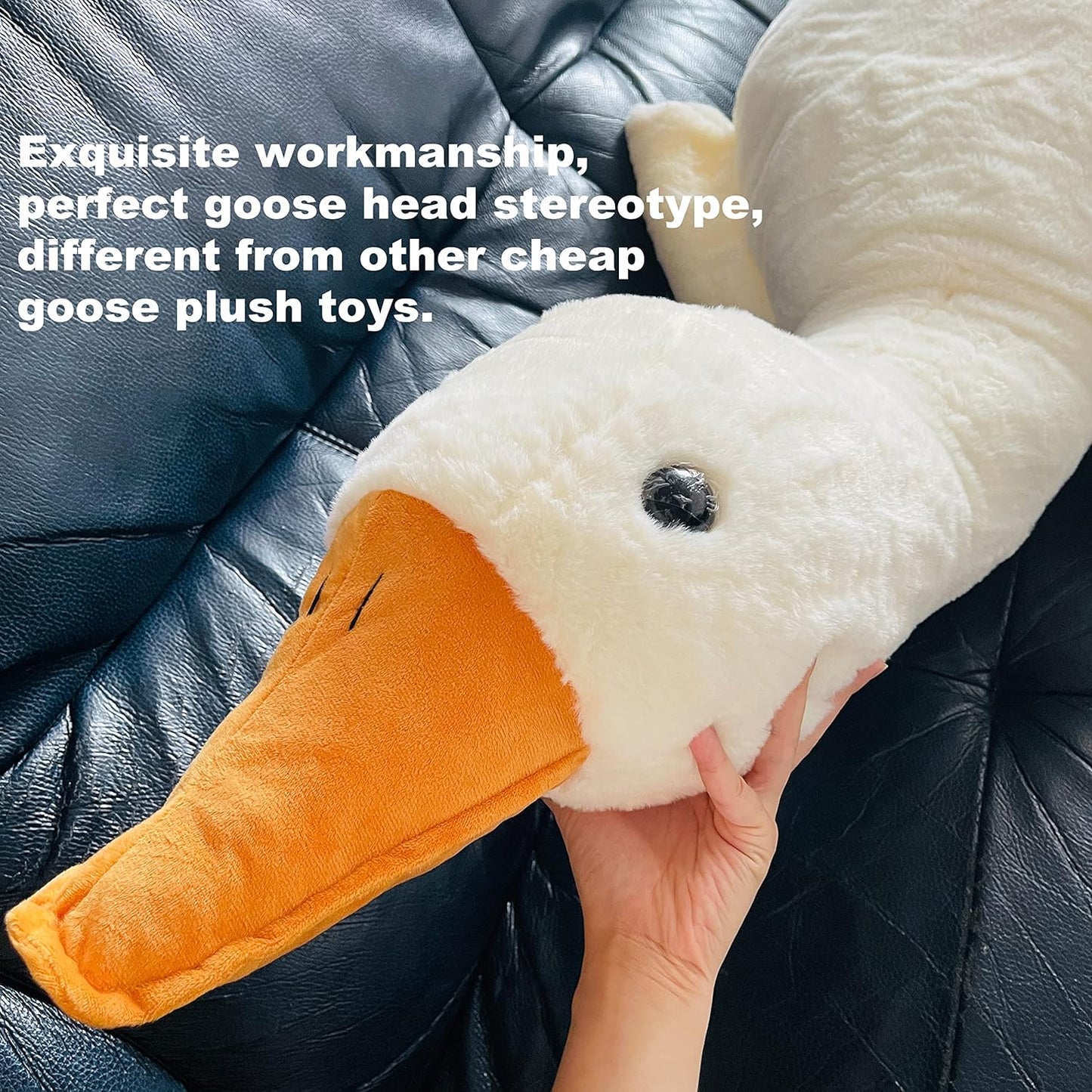 Grande cuscino peluche oca bianca