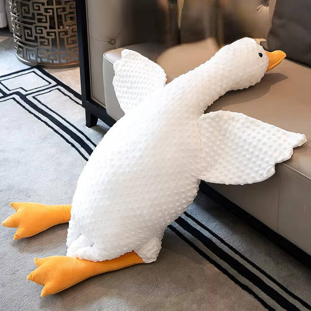 Grande cuscino peluche oca bianca