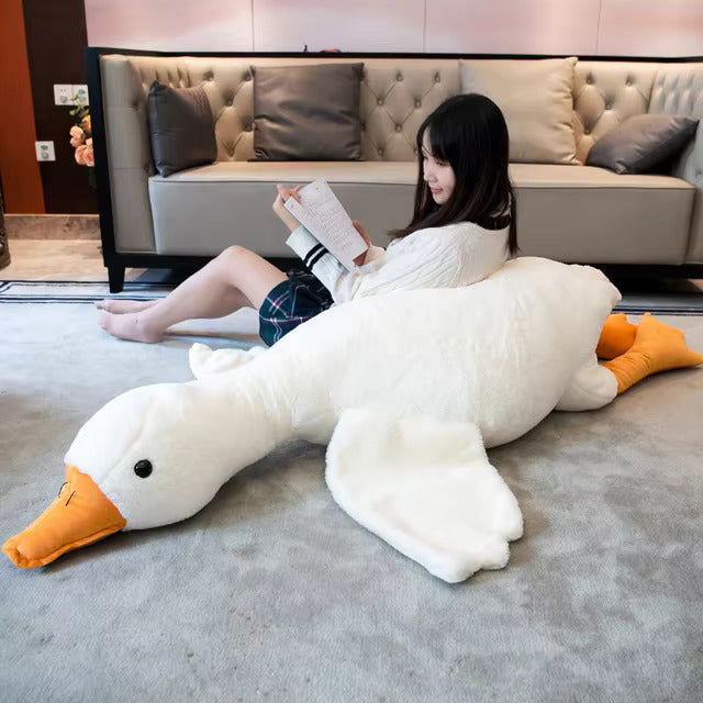 Grande cuscino peluche oca bianca