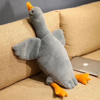 Grande cuscino peluche oca bianca