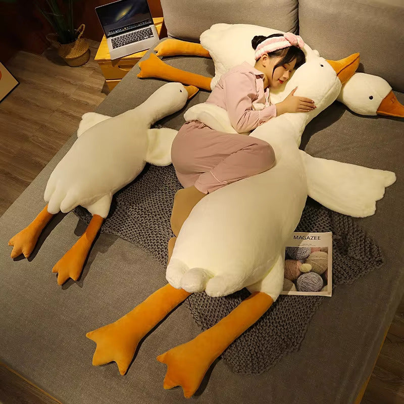 Grande cuscino peluche oca bianca