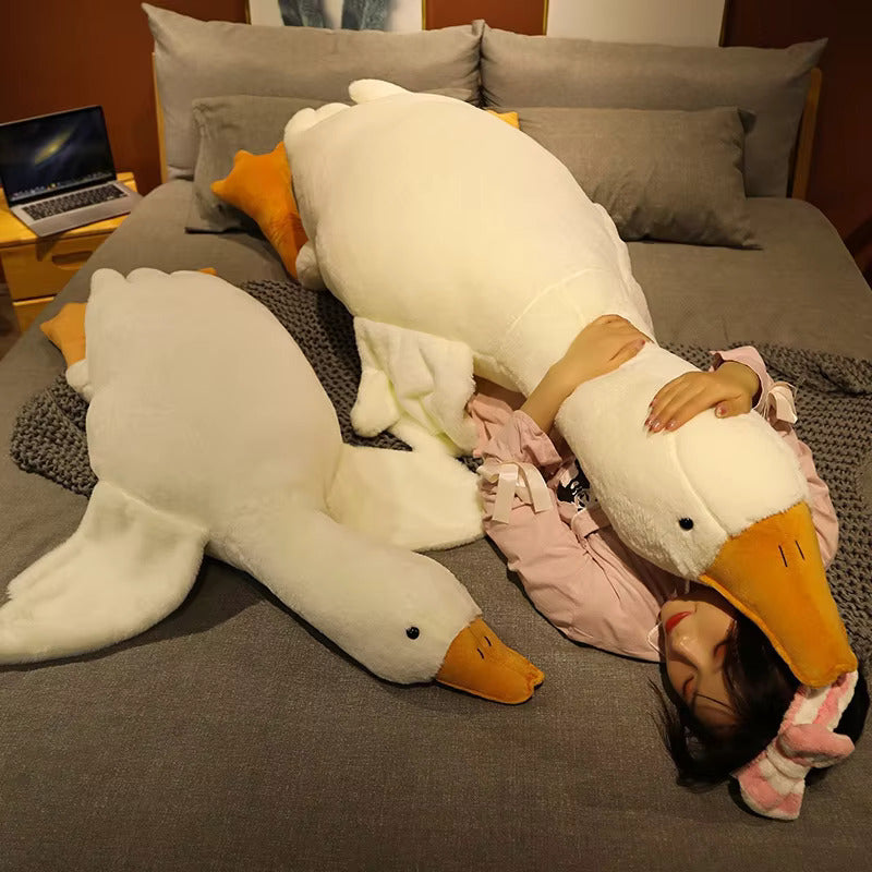 Grande cuscino peluche oca bianca