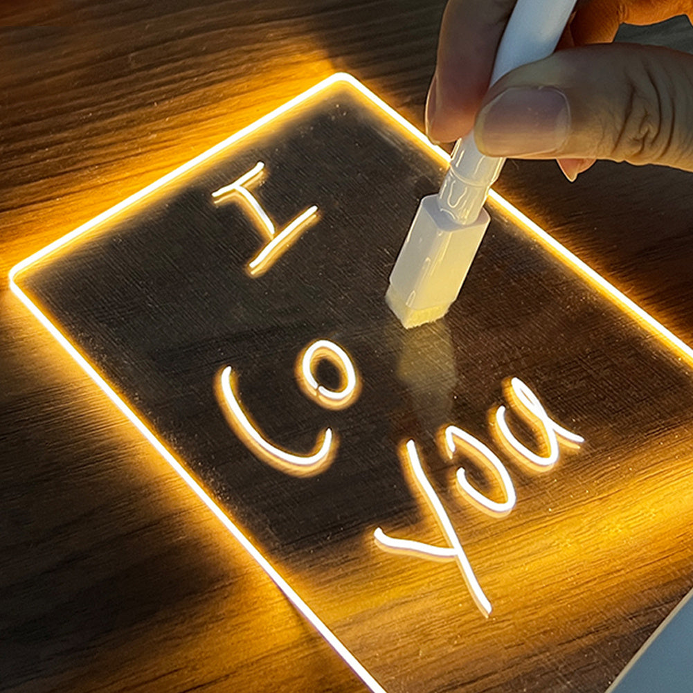 Lavagna Messaggi in Acrilico LED con Alimentazione USB