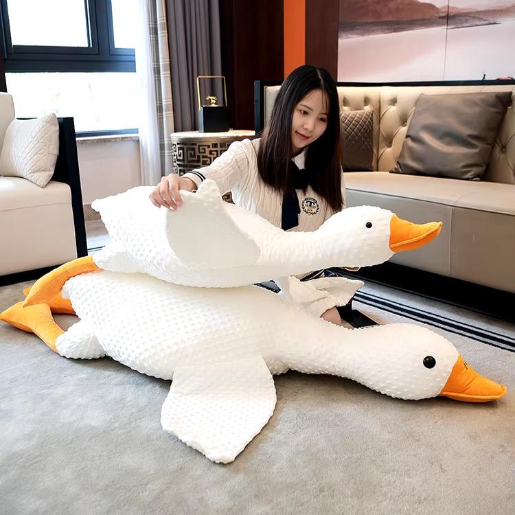 Grande cuscino peluche oca bianca