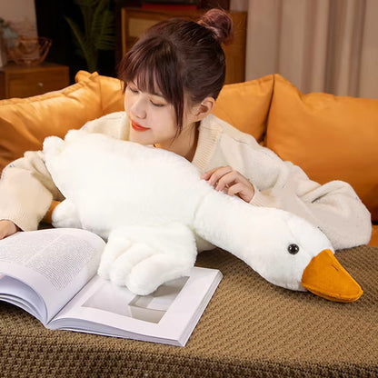 Grande cuscino peluche oca bianca