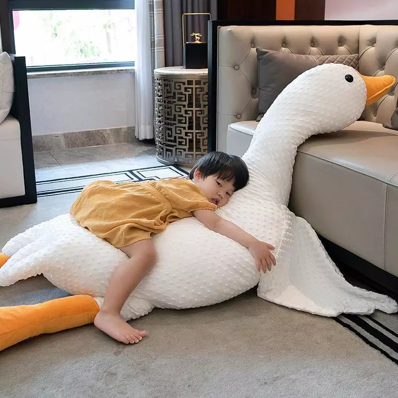 Grande cuscino peluche oca bianca